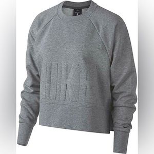 NIKE Gray Cropped Training Sweatshirt Medium NWT